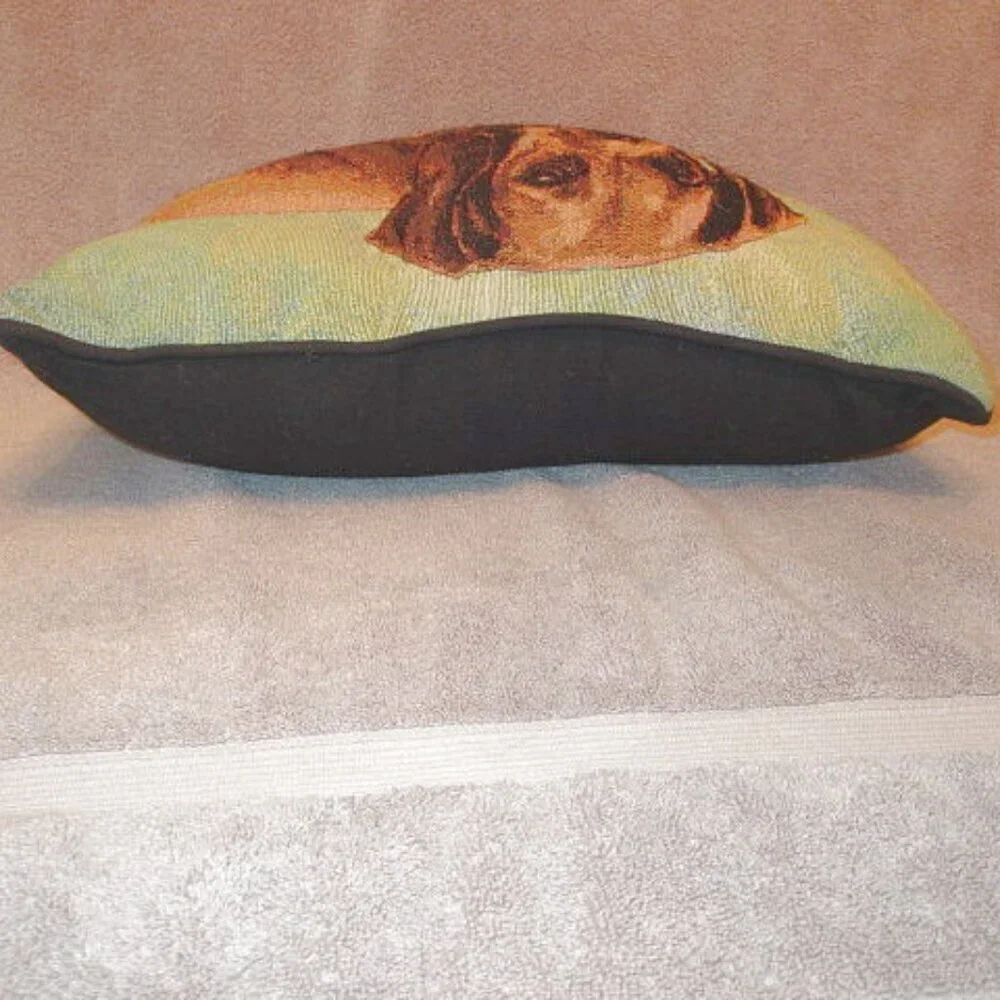 Dachshund Weiner Dog Tapestry Throw Pillow 3D Textured Sausage Pup Linda Picken